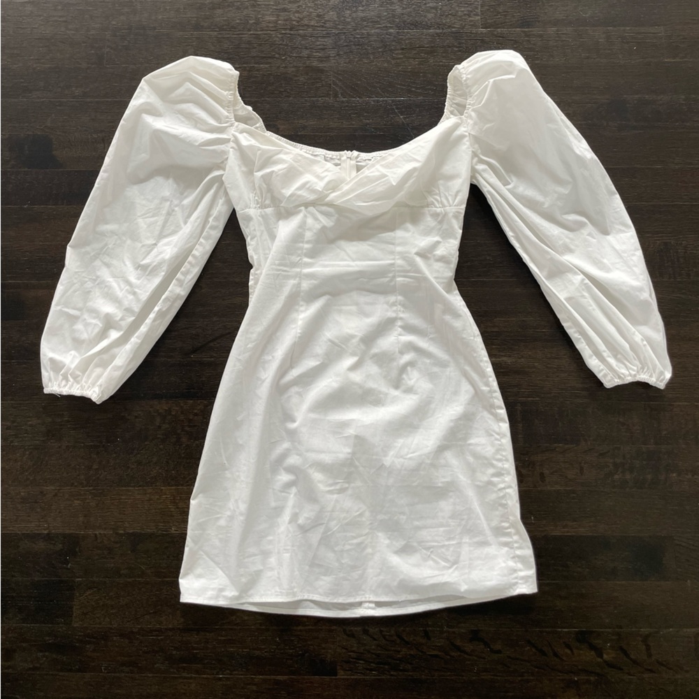 White Puff Sleeve Dress